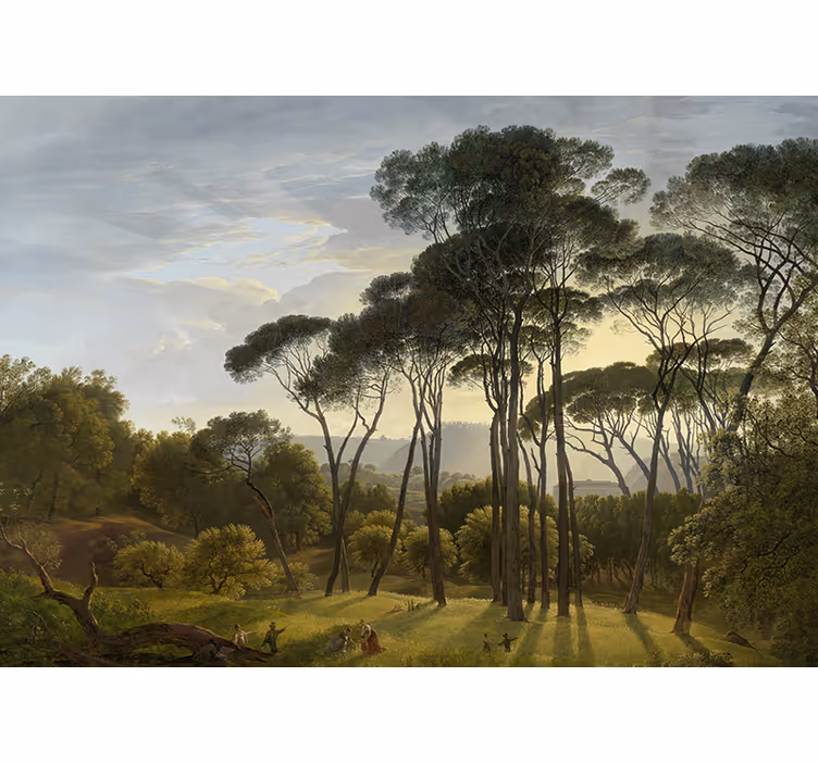 Roller blind for living room italian forest view - TenStickers