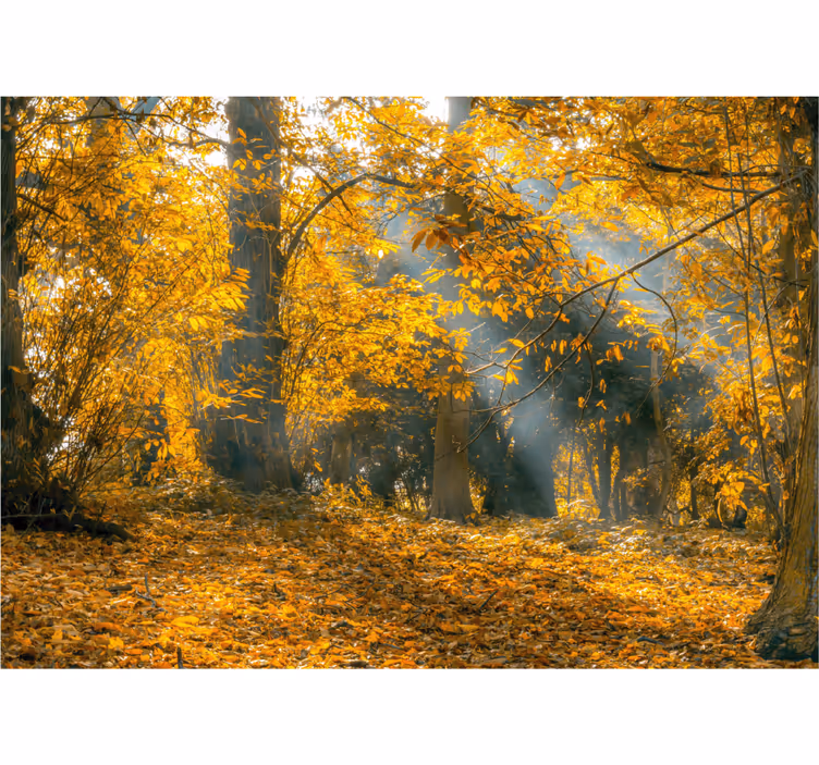 Golden autumn roller blind for living room - TenStickers