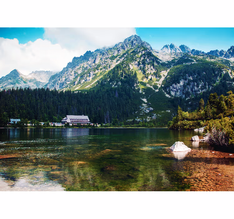 Roller blind for living room polish tatry lake - TenStickers