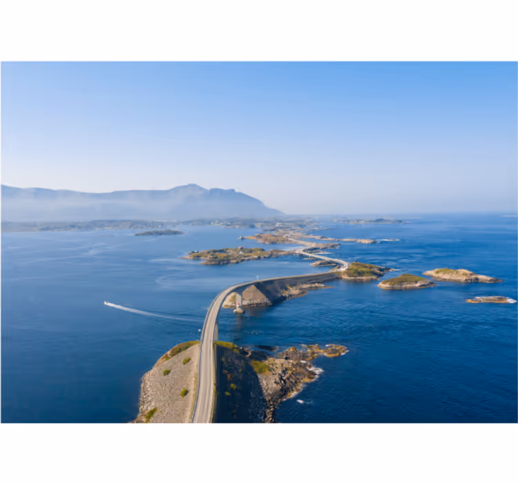 Roller blind for living room atlantic road norway - TenStickers