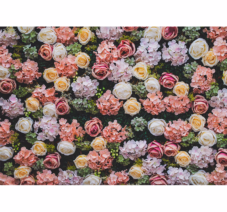 Roller blind for living room flowers in vintage style - TenStickers