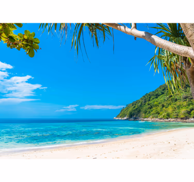 Roller blind for living room with caribbean sea view - TenStickers