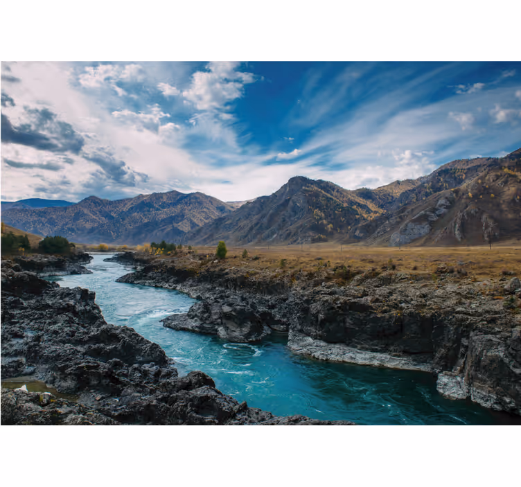 Roller blind for living room river in andes - TenStickers
