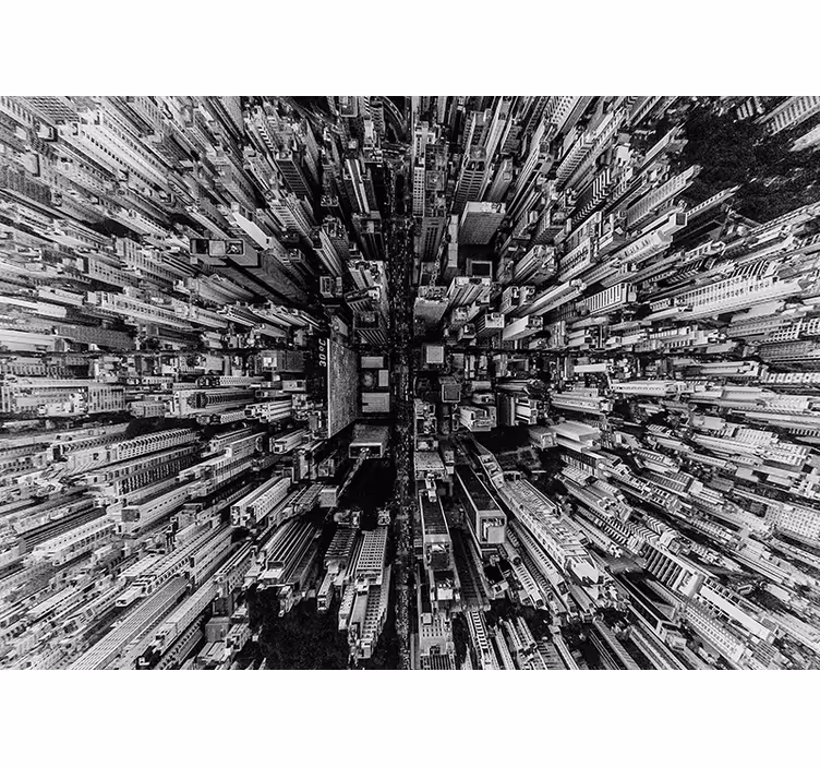 Roller blind for living room cityscape elegance - TenStickers
