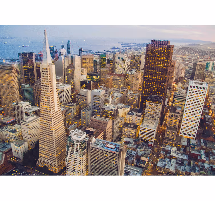 Roller blind for living room san francisco's skyscrapers - TenStickers