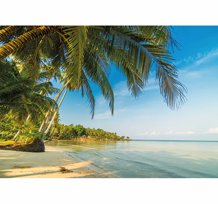 Peaceful paradise by the sea roller blind for living room - TenStickers