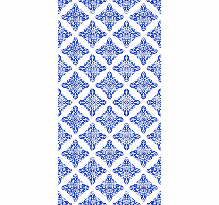 Blue roller blind in patterned blue - TenStickers