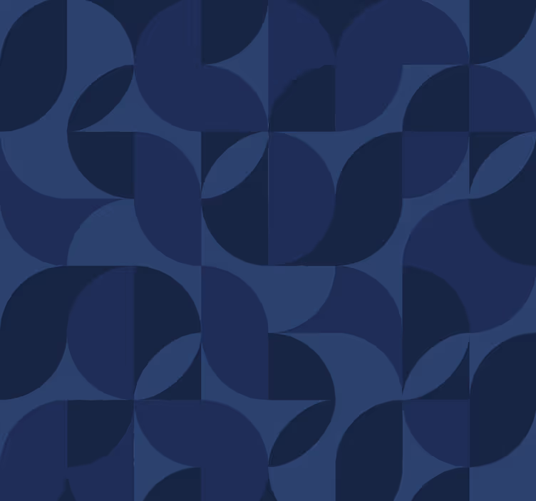 Blue roller blind in retro geometric design - TenStickers