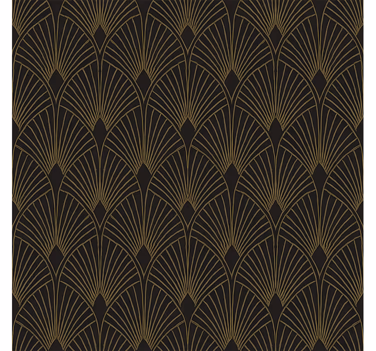 Modern roller blind gilded deco fan design - TenStickers