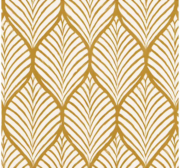 Modern roller blind with golden leaf pattern - TenStickers