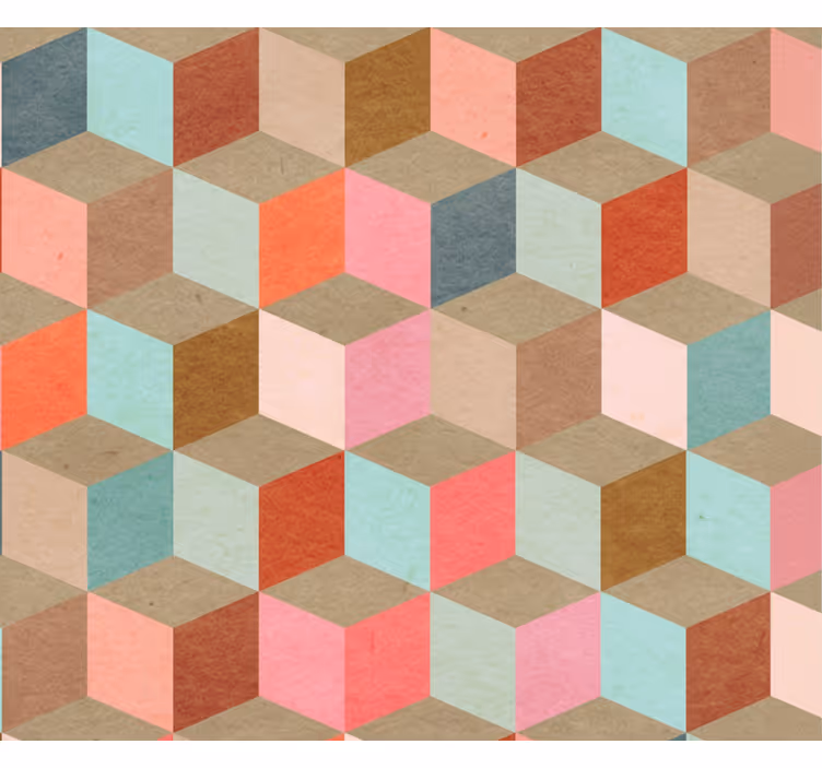 Modern roller blind in pastel geometric kraft design - TenStickers