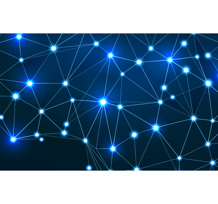 Blue roller blind constellation map - TenStickers