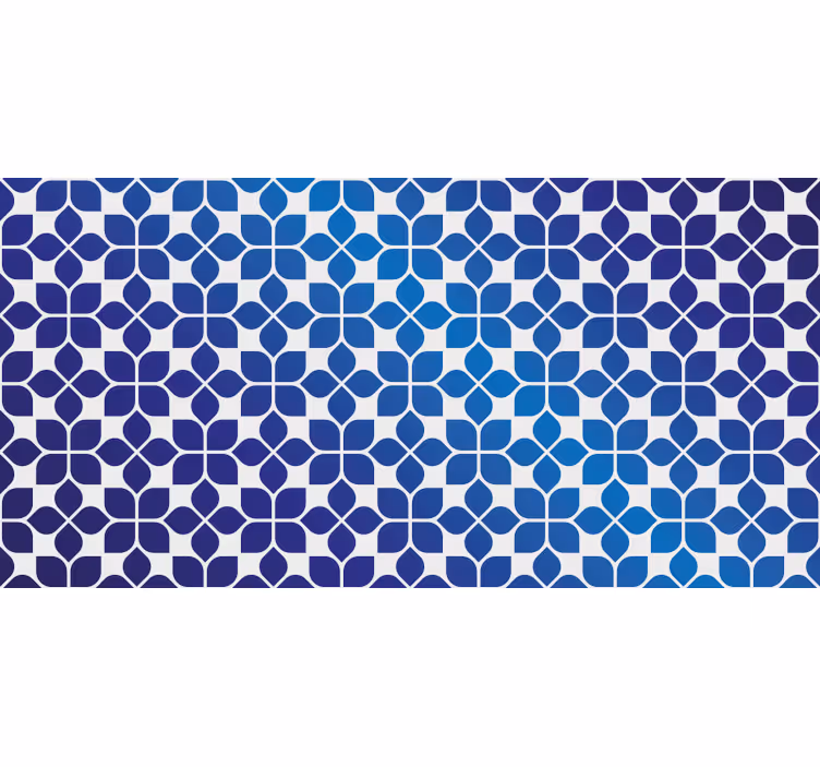 Blue roller blind with blue floral pattern - TenStickers