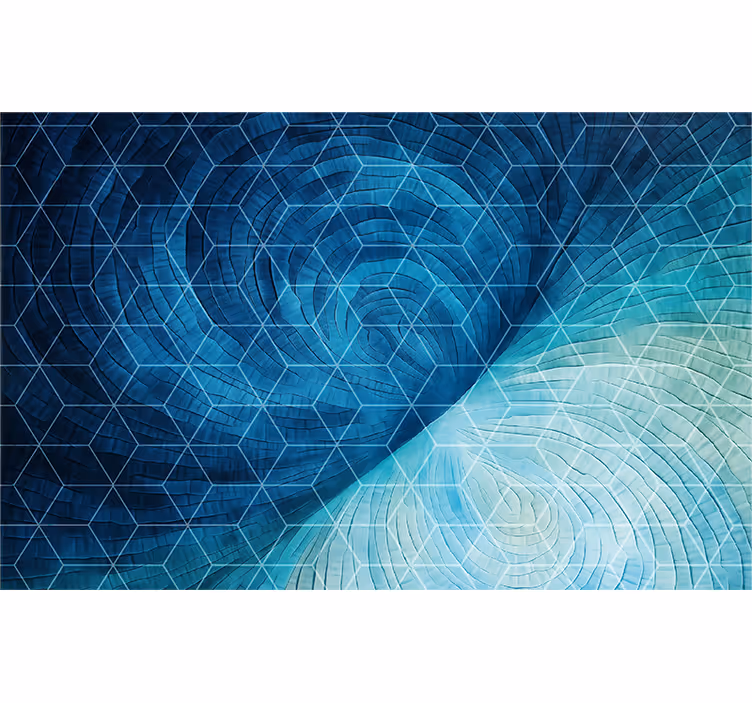 Blue roller blind with abstract blue design - TenStickers
