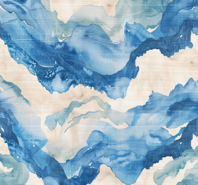 Blue roller blind marbled waves pattern - TenStickers