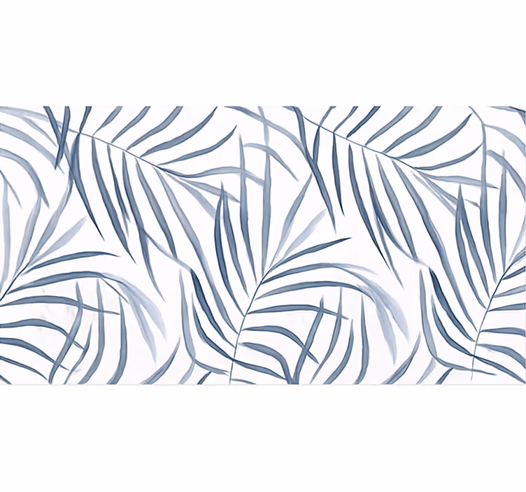 Blue roller blind with slender leaf pattern - TenStickers