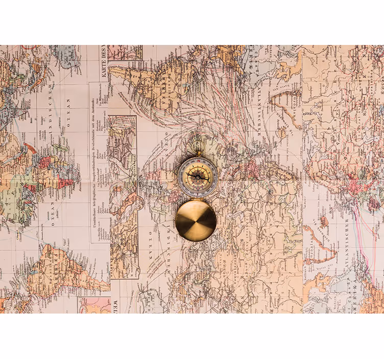 Roller blind for living room vintage world map - TenStickers