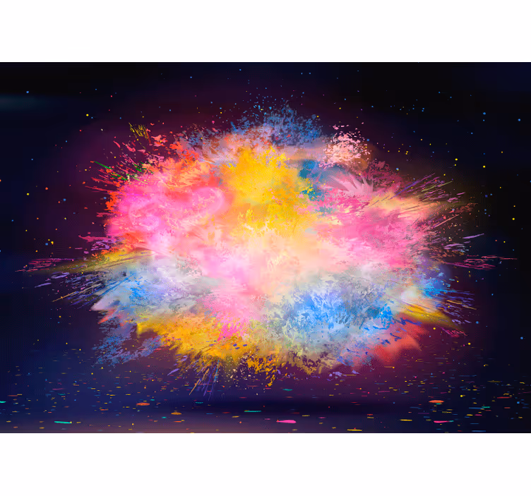 Rainbow powered explosion roller blind for living room - TenStickers