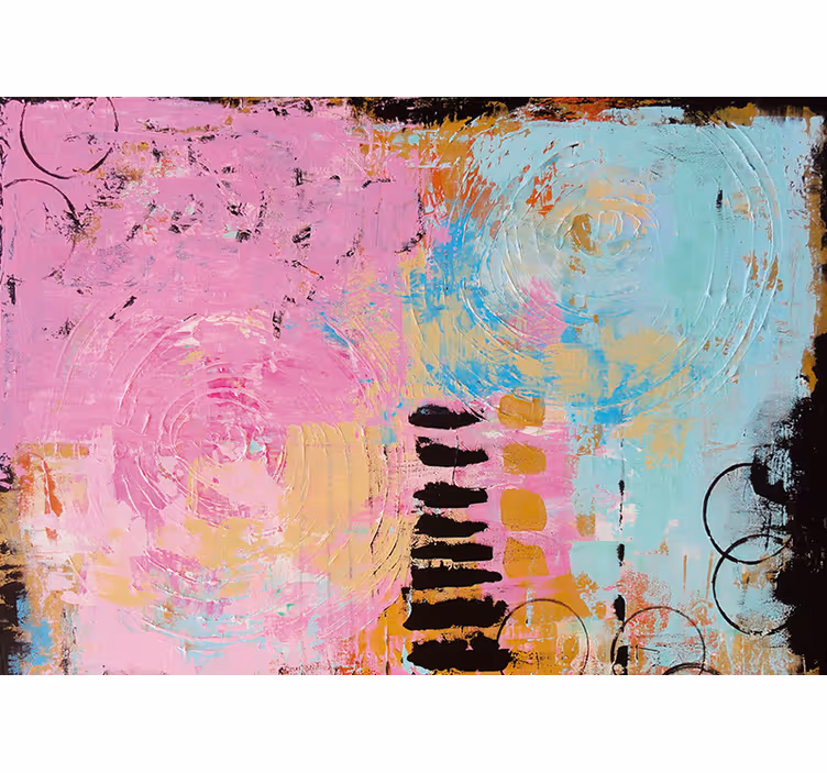 Roller blind for living room abstract wall art - TenStickers