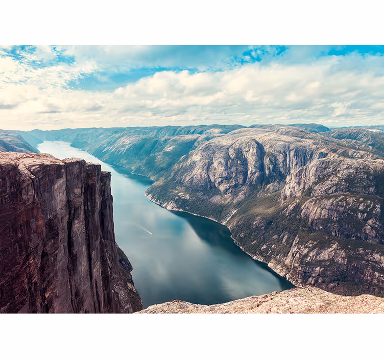 Roller blind for living room norwegian fjords - TenStickers