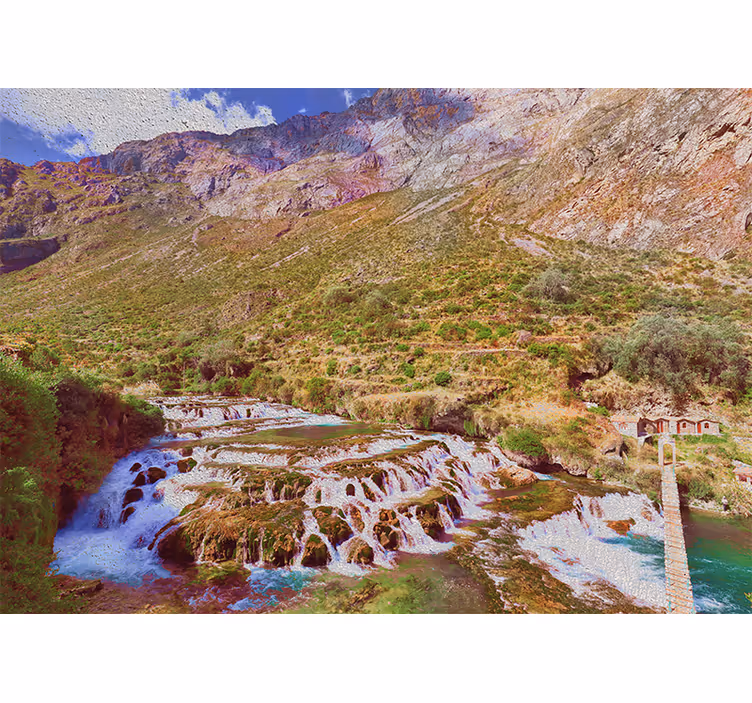 Roller blind for living room huancaya waterfalls - TenStickers