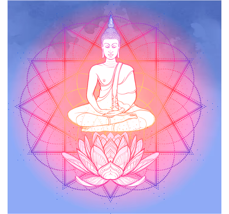 Mandala buddha meditating roller blind for living room - TenStickers