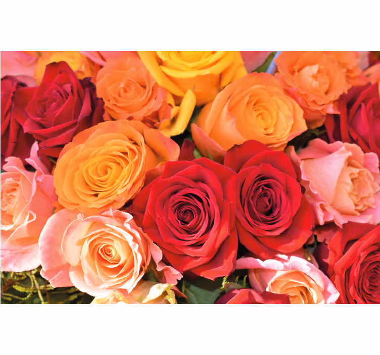 Roses and assorted flowers roller blind for living room - TenStickers
