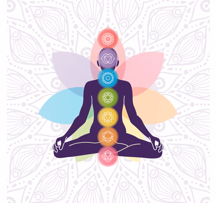 Roller blind for living room seven chakra symbols - TenStickers