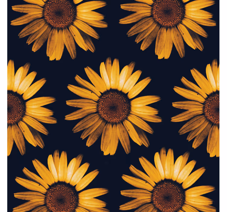 Yellow sunflower roller blind for living room - TenStickers