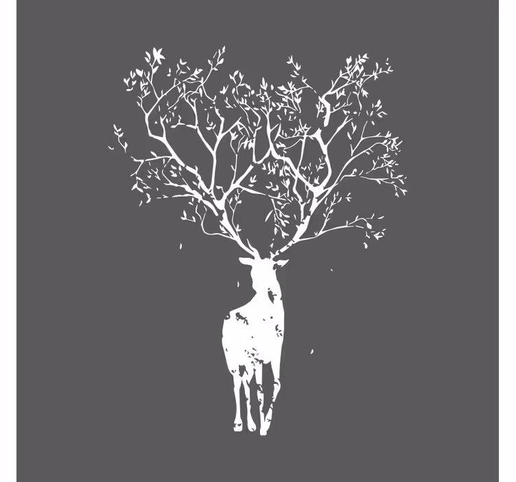 Tree stag roller blind for living room - TenStickers