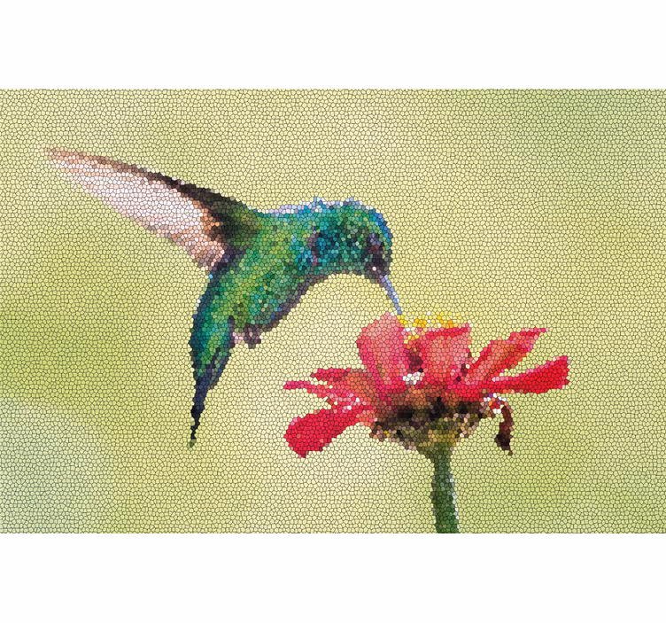 Roller blind for living room colorful bird mosaic - TenStickers