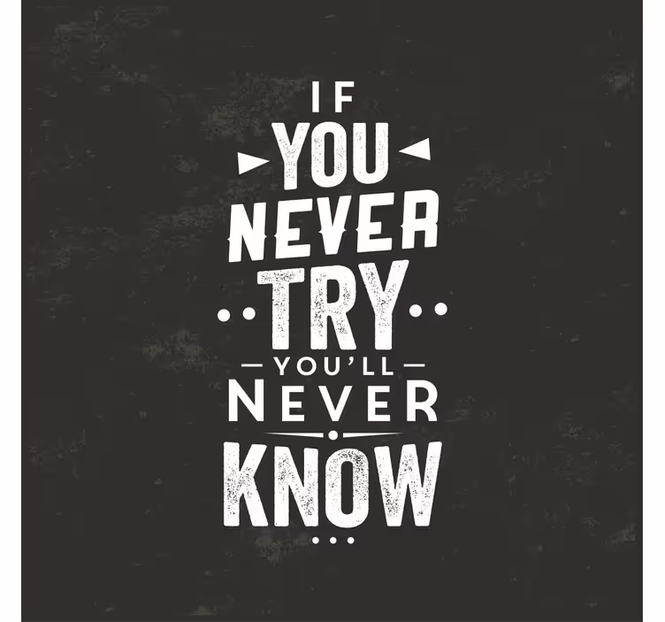 Never try never know roller blind for living room - TenStickers