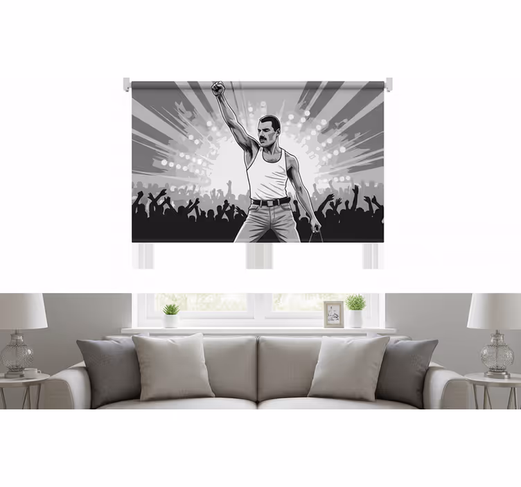Freddie at wembley roller blind for living room - TenStickers