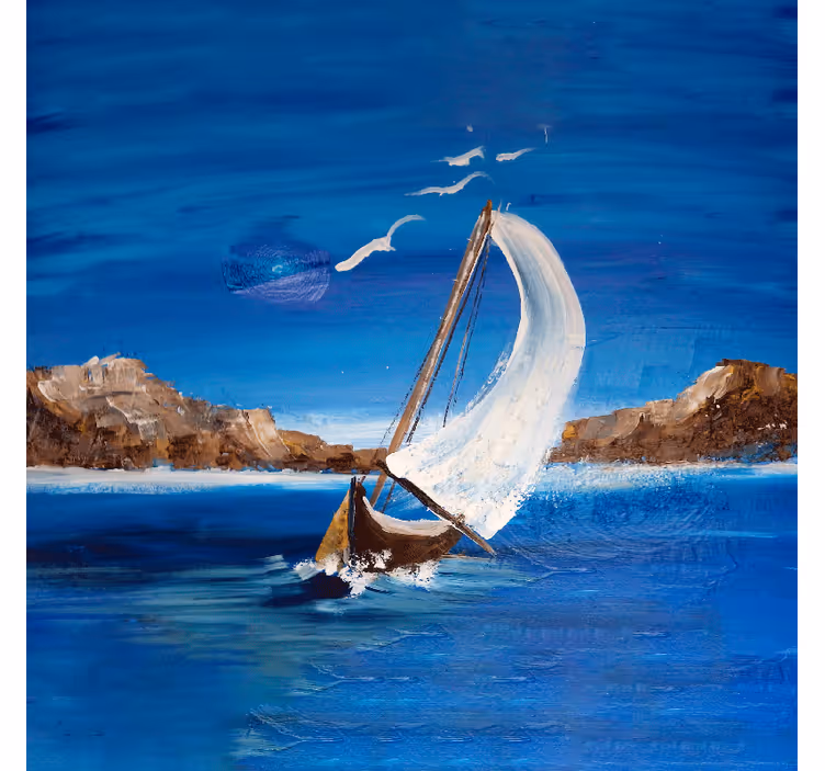 Roller blind for living room sailboat canvas - TenStickers