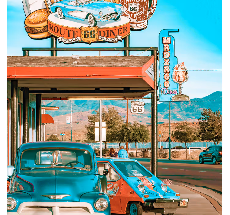 Roller blind for living room a café and vehicles - TenStickers