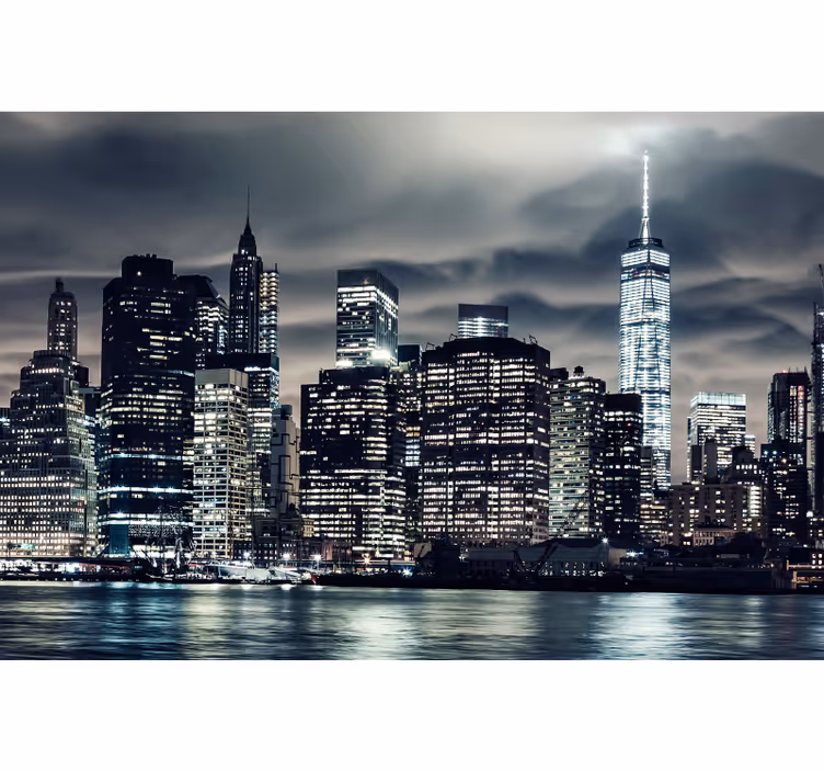 Roller blind for living room new york at night - TenStickers