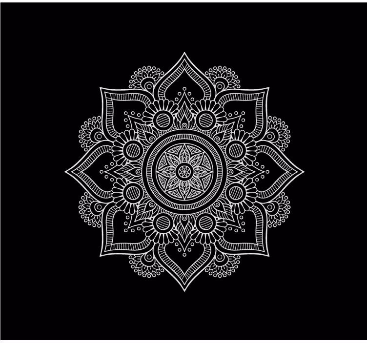 Roller blind for living room black and white mandala - TenStickers