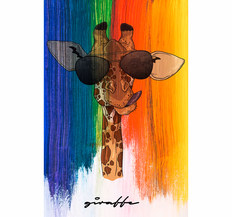 Rainbow giraffe roller blind for living room - TenStickers