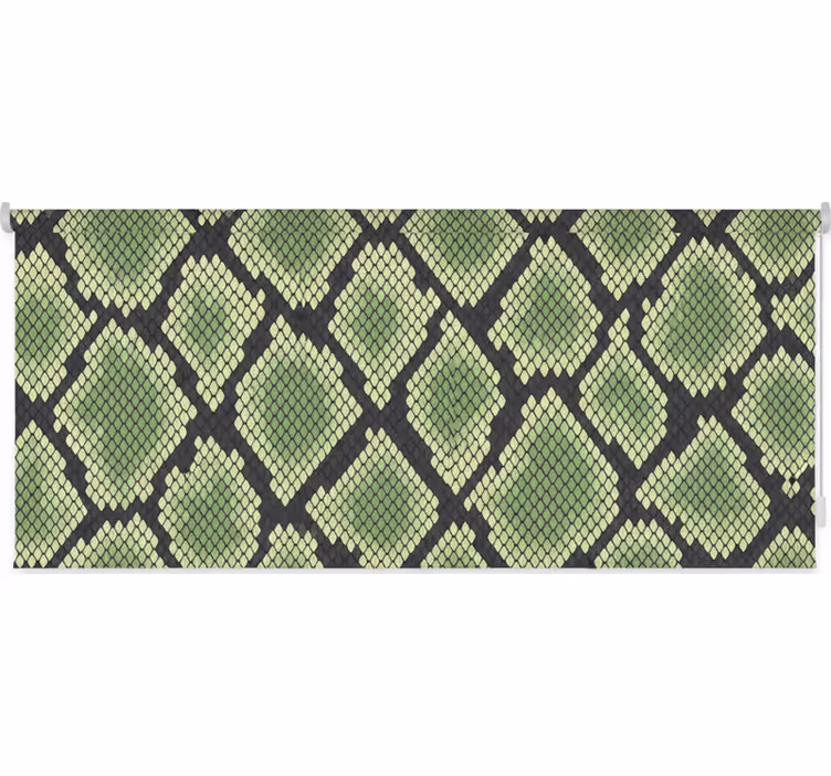 Green roller blind in abstract snakeskin pattern - TenStickers