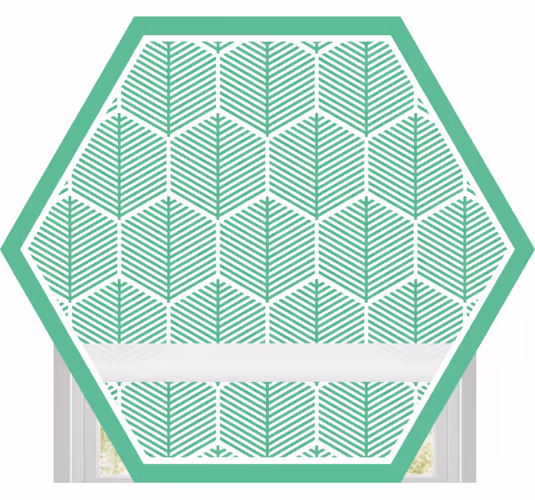 Green roller blind with hexagon green plants design - TenStickers