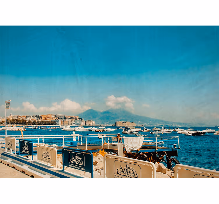 Roller blind for living room vesuvius and sea naples - TenStickers