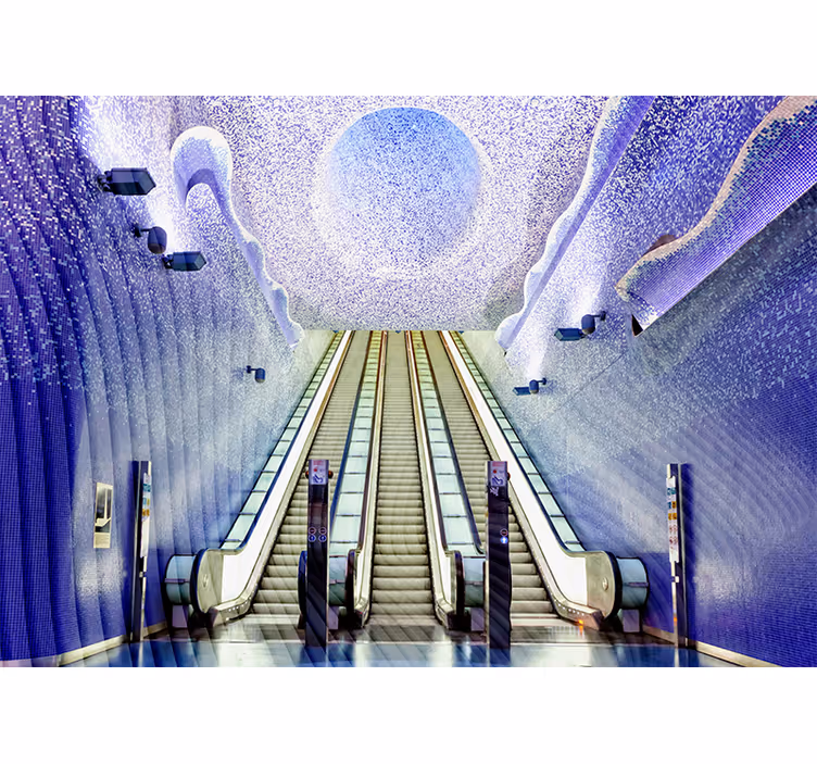 Roller blind for living room naples metro station - TenStickers