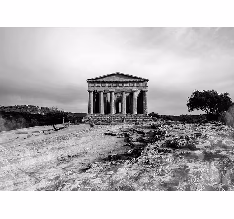 Roller blind for living room valley of the temples sicily - TenStickers