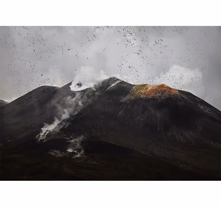 Foggy etna scenery roller blind for living room - TenStickers