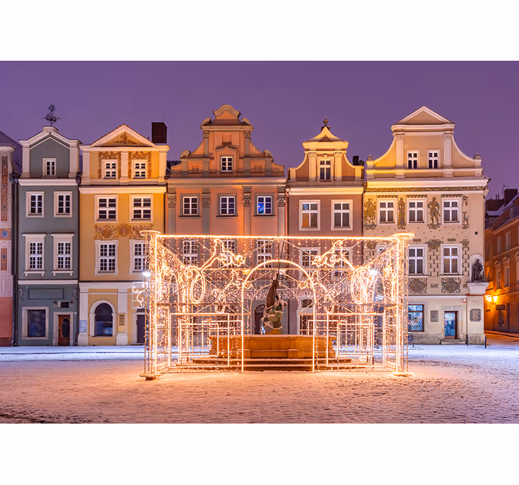 Roller blind for living room old town square - TenStickers