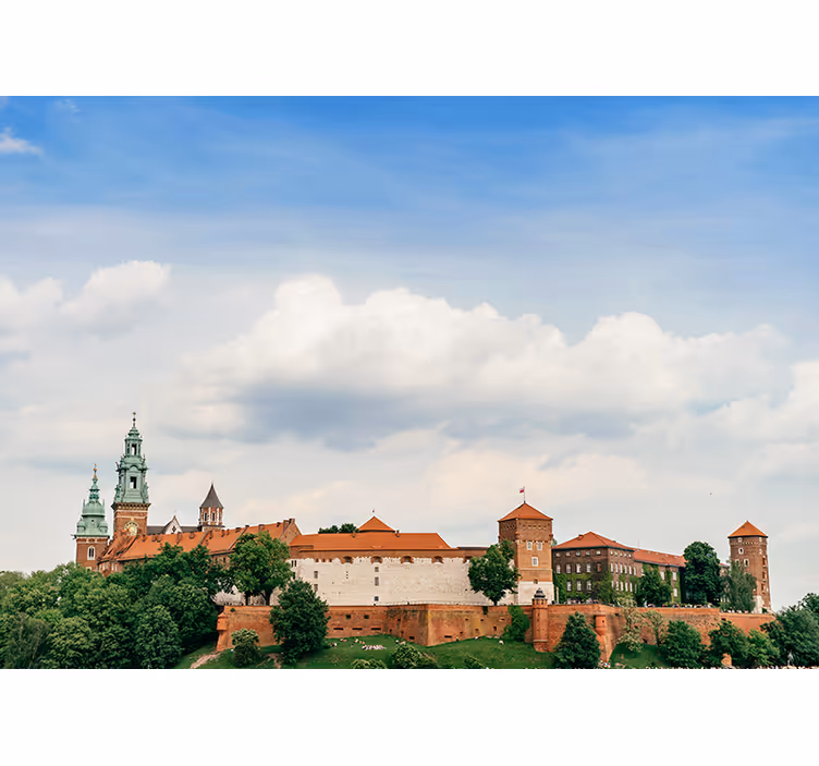 Roller blind for living room royal castle in krakow - TenStickers