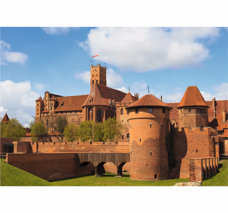 Roller blind for living room malbork castle - TenStickers