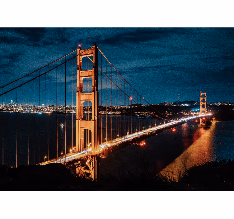 Golden gate evening roller blind for living room - TenStickers