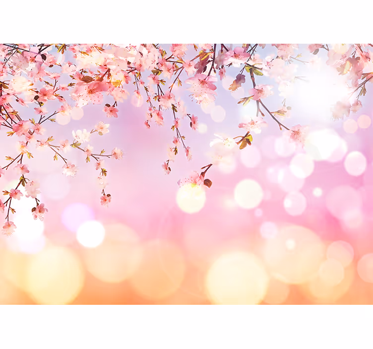 Roller blind for living room cherry blossom 3d - TenStickers
