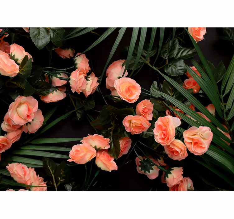 Flowers and palms roller blind for living room - TenStickers